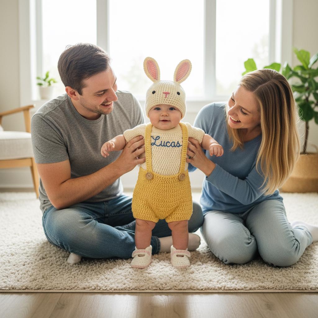 Personalized Crochet Baby Animal Outfit, Bunny Owl Donkey Set, Newborn Photo Prop, Coming Home Outfit, Baby Shower Gift