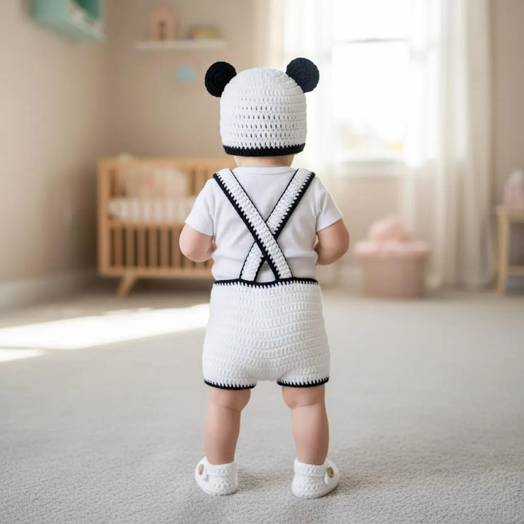 Personalized Crochet Baby Outfit, Animal Romper Set with Hat and Booties, Newborn Photo Prop
