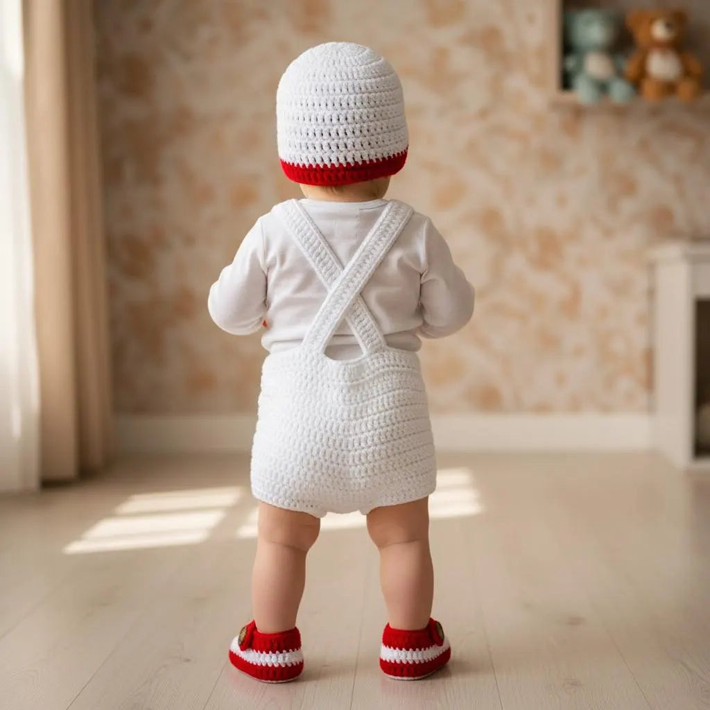 Crochet Christmas Baby Outfit, Personalized Santa Snowman Elf Romper Set, Newborn Photo Prop, First Christmas Gift