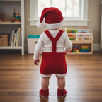 Crochet Christmas Baby Outfit, Personalized Santa Snowman Elf Romper Set, Newborn Photo Prop, First Christmas Gift