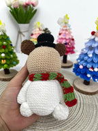 Snowman Pug Amigurumi Crochet Pattern, Easy Christmas Dog (PDF)