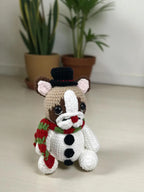 Snowman Pug Amigurumi Crochet Pattern, Easy Christmas Dog (PDF)