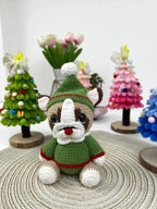 Elf Pug Crochet Pattern, Easy Christmas Dog Amigurumi (PDF)