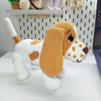 Basset Hound Crochet Pattern, Easy Amigurumi Puppy (PDF)