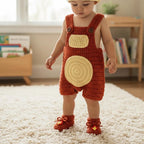 Crochet Chimchar Baby Outfit, Fire Monkey Romper Set with Hat and Booties, Newborn Photo Prop, Pokemon Baby Shower Gift