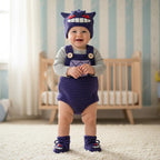 Crochet Purple Monster Baby Outfit, Romper Hat and Booties Set, Newborn Halloween Costume, Infant Photo Prop, Baby Shower Gift