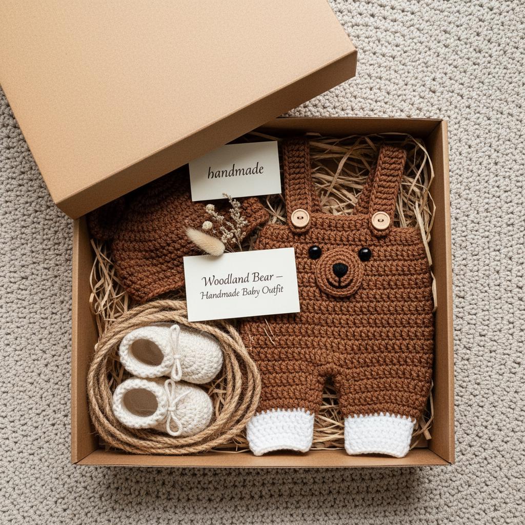 Crochet Bear Baby Outfit Set, Brown Teddy Bear Romper with Hat and Booties, Newborn Photo Prop, Coming Home Outfit, Baby Shower Gift