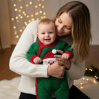 Crochet Santa Baby Romper, Handmade Christmas Newborn Outfit, Baby’s First Christmas Photo Prop, Holiday Baby Gift