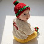 Crochet Strawberry Baby Outfit Set, Sweater Pants Hat and Booties, Newborn Photo Prop, Berry First Birthday, Baby Shower Gift
