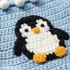 Crochet Penguin Baby Outfit Set, Blue Sweater, Pants, Pom Hat and Booties, Newborn Photo Prop, Coming Home Outfit, Baby Shower Gift