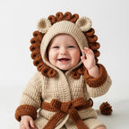 Personalized Crochet Lion Baby Outfit, Handmade Hooded Safari Animal Costume with Tail, Newborn Photo Prop, Baby Shower Gift