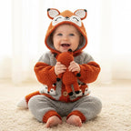 Crochet Fox Baby Outfit Set, Hooded Cardigan and Pants with Tail, Woodland Newborn Photo Prop, Baby Halloween Costume, Baby Shower Gift