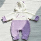 Crochet Baby Romper, Purple Butterfly Hooded Jumpsuit with Bow, Newborn Coming Home Outfit, Baby Girl Photo Prop, Baby Shower Gift