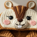 Personalized Crochet Squirrel Baby Romper, Woodland Hooded Animal Outfit, Newborn Photo Prop, Fall Baby Costume, Shower Gift