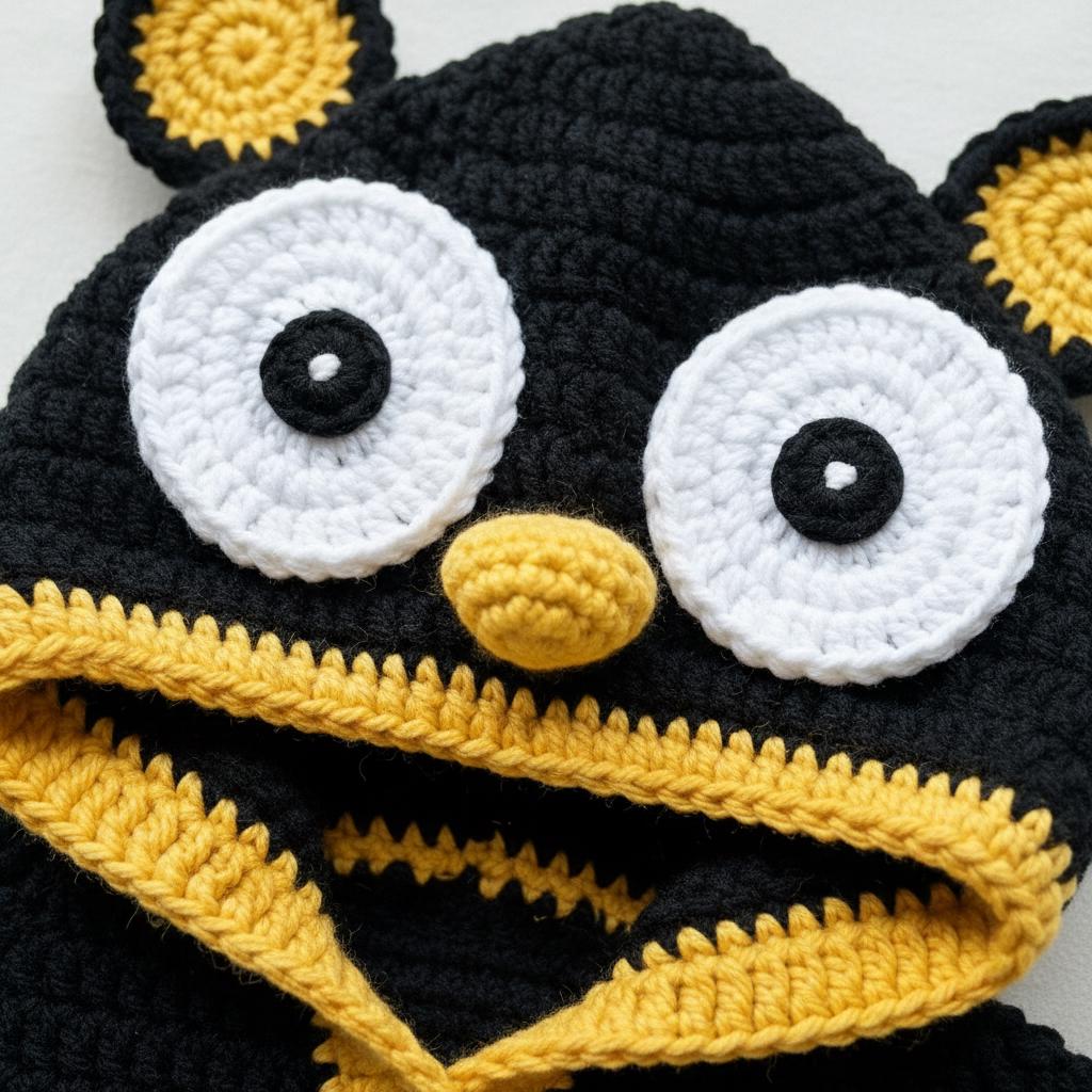 Crochet Penguin Baby Romper, Handmade Hooded Costume, Newborn Photo Prop, Baby’s First Halloween Outfit, Winter Baby Gift