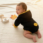 Crochet Penguin Baby Romper, Handmade Hooded Costume, Newborn Photo Prop, Baby’s First Halloween Outfit, Winter Baby Gift