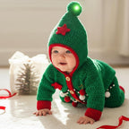 Crochet Christmas Elf Baby Outfit, Green Cardigan Pants and Hat Set, Newborn Photo Prop, First Christmas Costume, Holiday Baby Gift