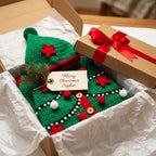 Crochet Christmas Elf Baby Outfit, Green Cardigan Pants and Hat Set, Newborn Photo Prop, First Christmas Costume, Holiday Baby Gift