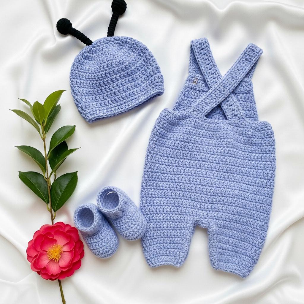 Crochet Alien Baby Outfit, Handmade Bug Antenna Hat, Romper & Booties Set, Newborn Photo Prop, Halloween Costume, Baby Shower Gift