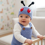 Crochet Alien Baby Outfit, Handmade Bug Antenna Hat, Romper & Booties Set, Newborn Photo Prop, Halloween Costume, Baby Shower Gift