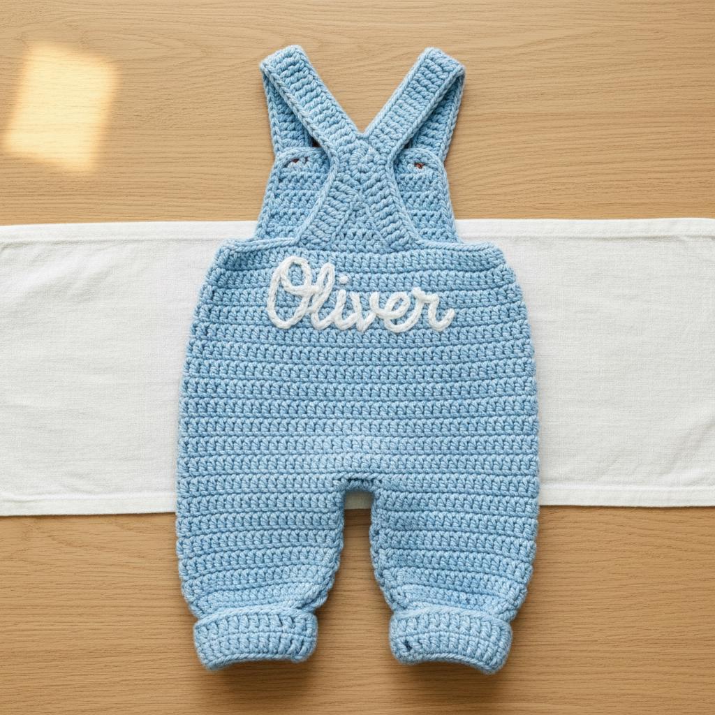 Crochet Duck Baby Romper, Handmade Blue Baby Overalls, Newborn Photo Prop, Easter Baby Outfit, Baby Shower Gift