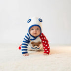 Personalized 4th of July Baby Outfit, Crochet American Flag Romper with Shark Hood, Newborn Photo Prop, First Fourth of July Gift