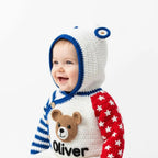 Personalized 4th of July Baby Outfit, Crochet American Flag Romper with Shark Hood, Newborn Photo Prop, First Fourth of July Gift