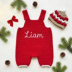 Crochet Baby Christmas Outfit, Gingerbread Baby Romper and Hat Set, Newborn Photo Prop, First Christmas Gift