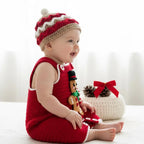 Crochet Baby Christmas Outfit, Gingerbread Baby Romper and Hat Set, Newborn Photo Prop, First Christmas Gift