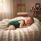 Crochet Baby Christmas Outfit, Reindeer Baby Romper, Handmade Newborn Photo Prop, Baby Boy First Christmas Gift