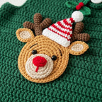 Crochet Baby Christmas Outfit, Reindeer Baby Romper, Handmade Newborn Photo Prop, Baby Boy First Christmas Gift