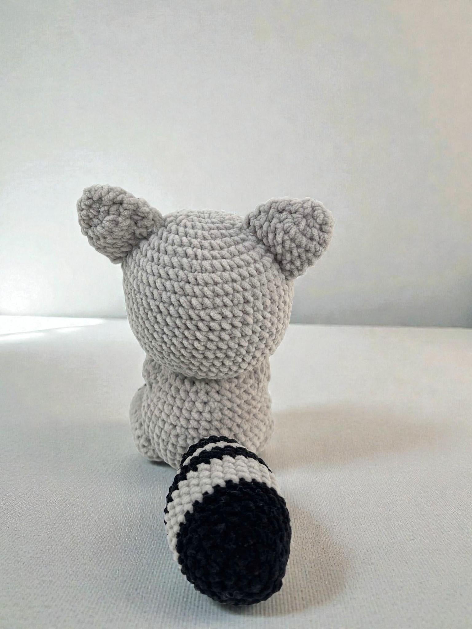 Crochet Raccoon Amigurumi Pattern, Plush Woodland Animal (PDF Pattern)