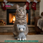 Grey Tabby Crochet Amigurumi - 8 inches 20cm handmade striped cat plush doll for cat lovers