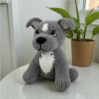 Crochet Dog Pattern, Grey Amigurumi Puppy, Easy Beginner (PDF Pattern)