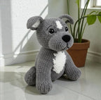 Crochet Dog Pattern, Grey Amigurumi Puppy, Easy Beginner (PDF Pattern)
