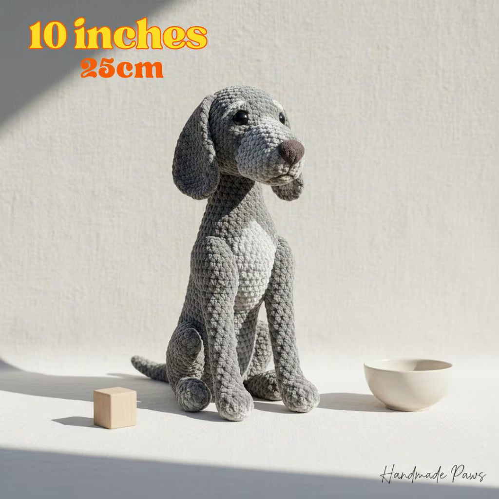 Weimaraner Dog Amigurumi Crochet Pattern, Beginner Friendly (PDF Pattern)