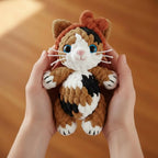 Calico Cat Amigurumi Crochet Pattern, Plush Toy with Bow (PDF Pattern)