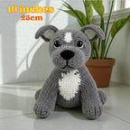 Crochet Dog Pattern, Grey Amigurumi Puppy, Easy Beginner (PDF Pattern)