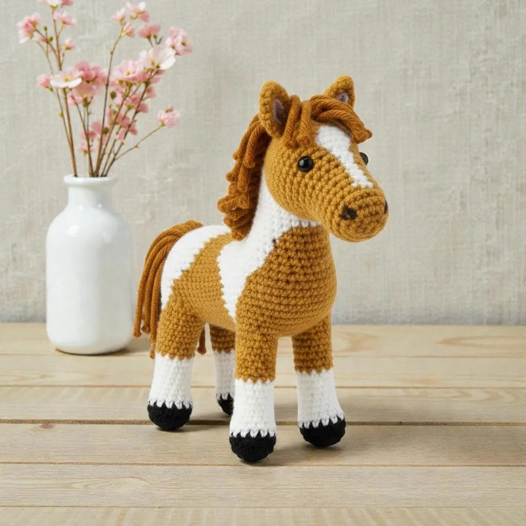 American Paint Horse Crochet Pattern, Easy Beginner Amigurumi (PDF Pattern)