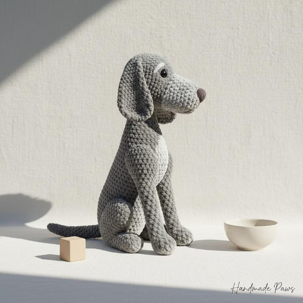 Weimaraner Dog Amigurumi Crochet Pattern, Beginner Friendly (PDF Pattern)