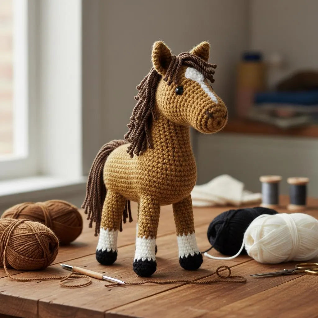 Amigurumi Horse Crochet Pattern Bundle, Beginner Animal Set (PDF Pattern)