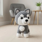 Crochet Husky Dog Amigurumi Pattern, Easy Beginner Puppy (PDF Pattern)