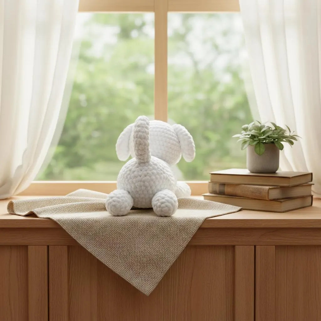 Maltese Puppy Crochet Pattern, Lying Dog Amigurumi (PDF Pattern)