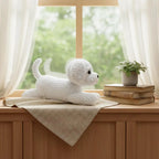 Maltese Puppy Crochet Pattern, Lying Dog Amigurumi (PDF Pattern)