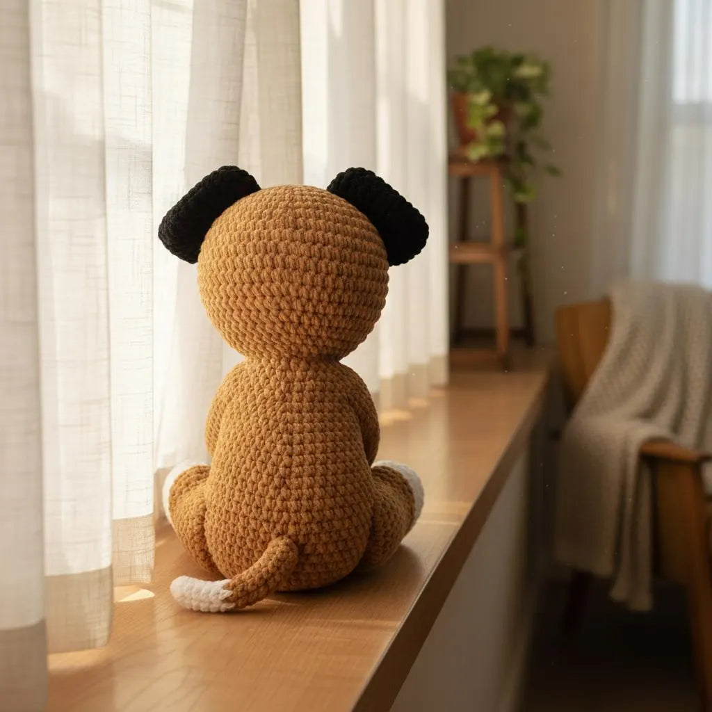 Amigurumi Boxer Dog Crochet Pattern, Puppy Plush Toy (PDF Pattern)