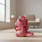 Amigurumi Crochet Pattern, Pink Dragon with Heart, Valentine Plush Toy (PDF Pattern)