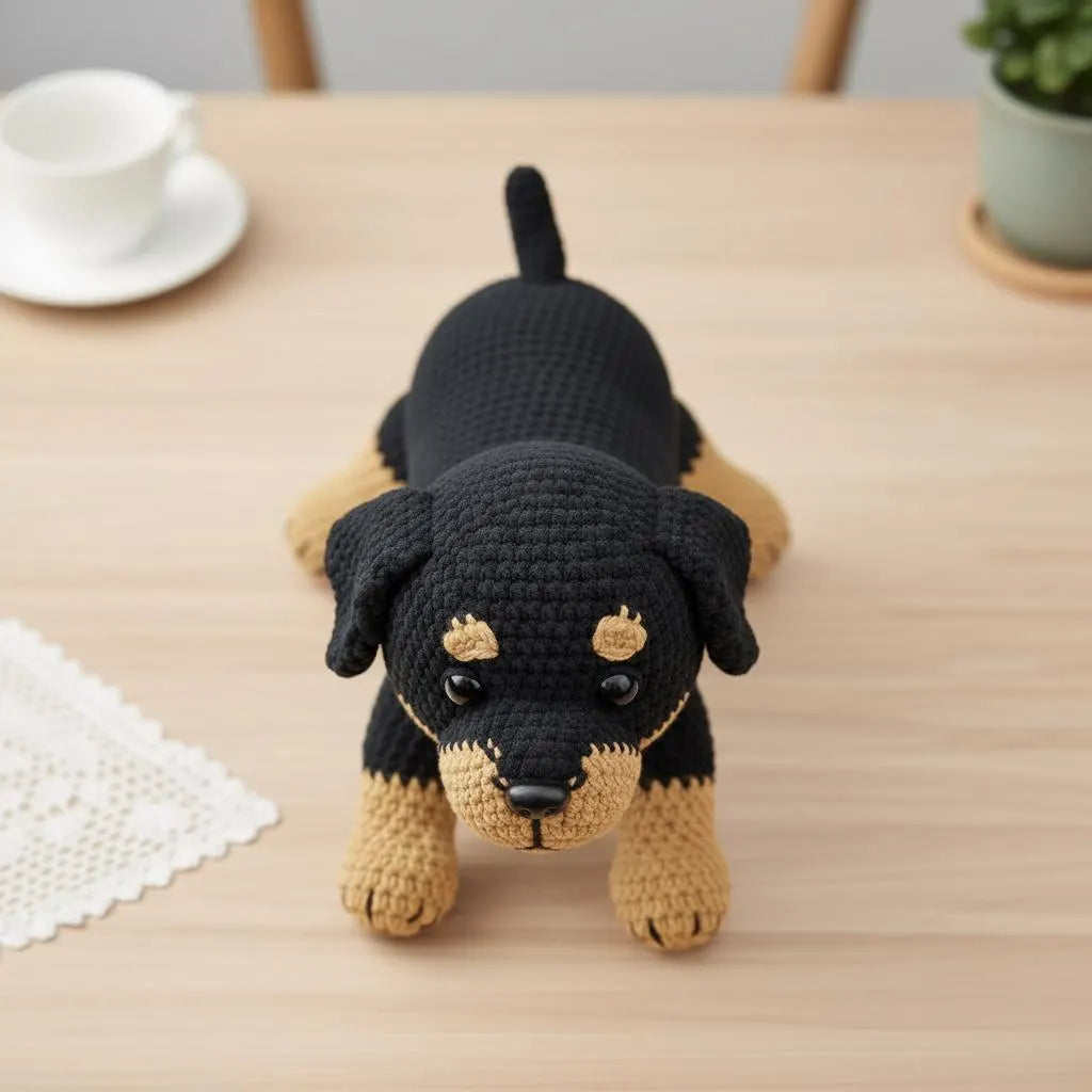 Rottweiler Puppy Crochet Pattern, Amigurumi Plush Toy (PDF Pattern)