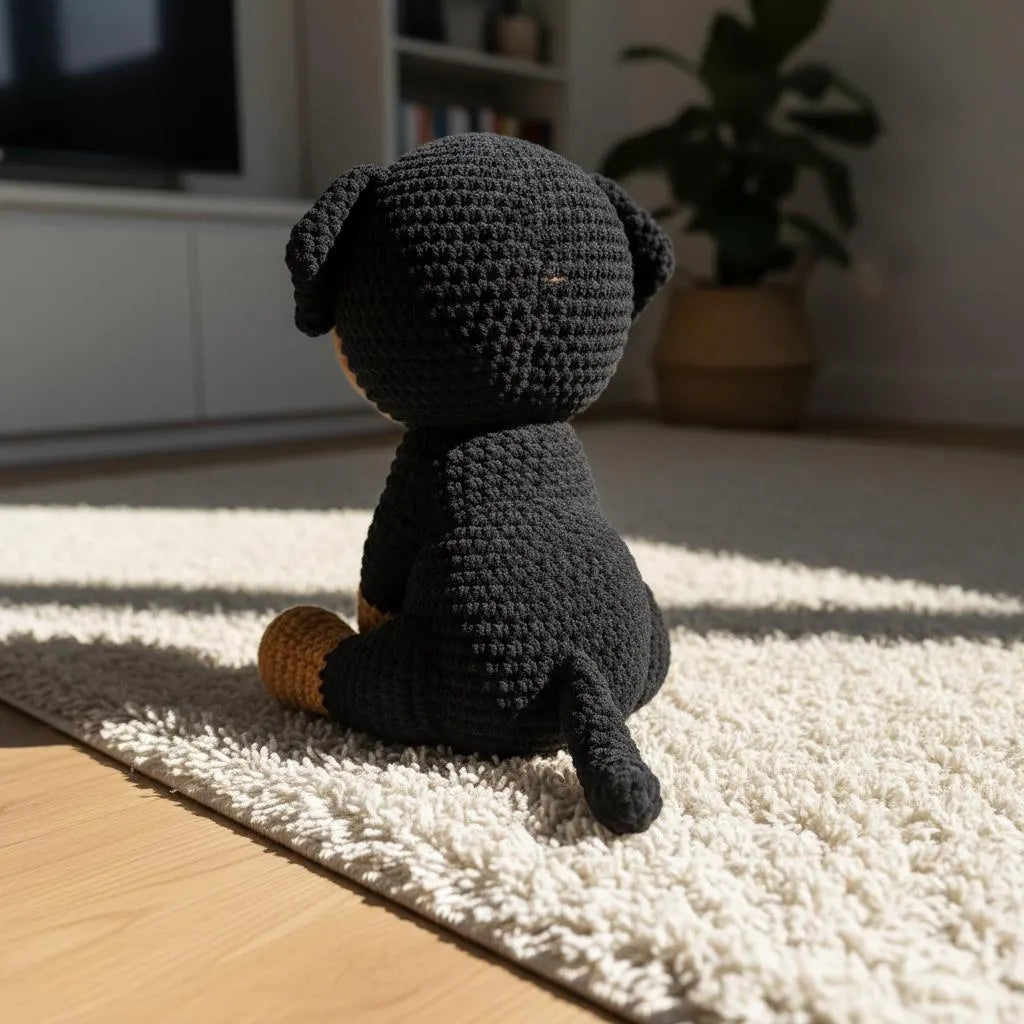 Rottweiler Crochet Pattern, Amigurumi Dog Toy (PDF Pattern