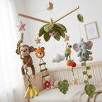 Handmade Jungle Baby Mobile, Safari Animal Crib Mobile