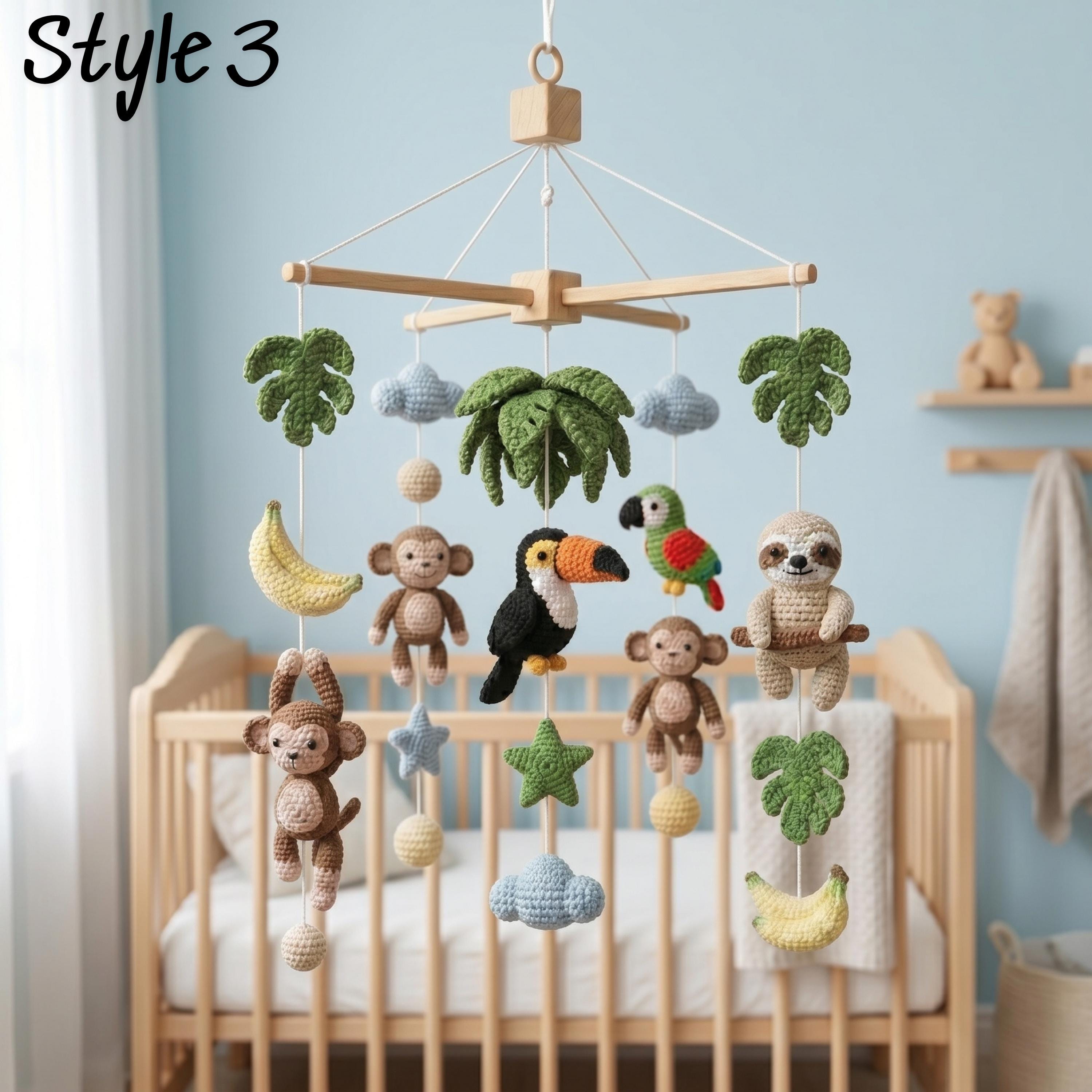 Handmade Jungle Baby Mobile, Safari Nursery Decor